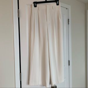 Uniqlo Wide Leg White Trousers Pants